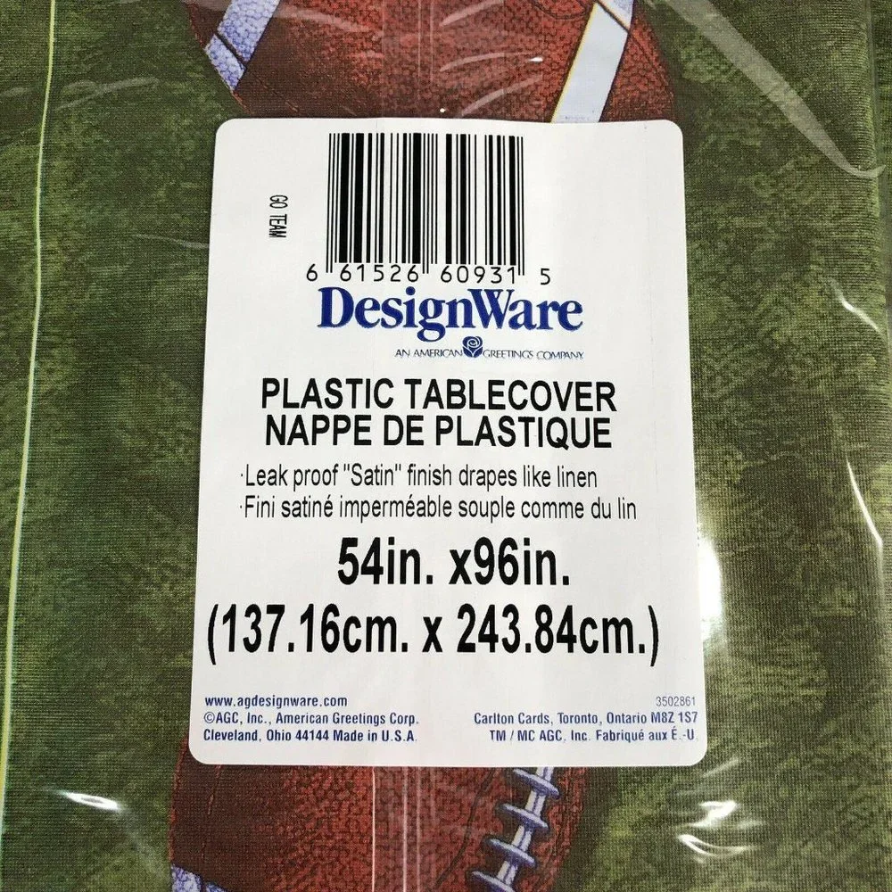 3 Football Tablecloths Table Cover Plastic 54